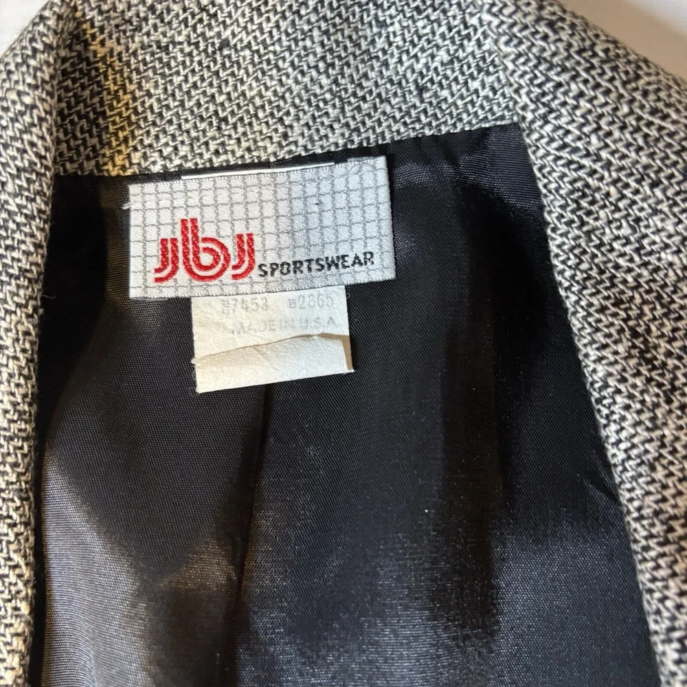 JBJ Sportswear Vtg Gray Long One Button Blazer Jacket Women's Sz 14 A3010